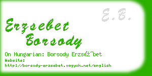 erzsebet borsody business card